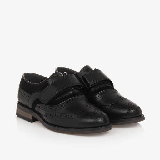 House of Cavani-Boys Black Velcro Brogues | Childrensalon