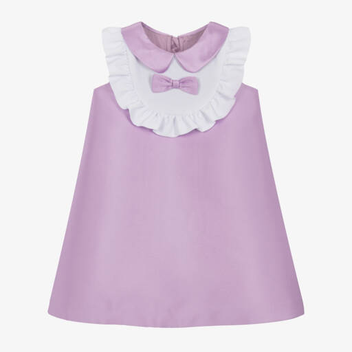 Hucklebones London-Girls Purple Satin Shift Dress | Childrensalon