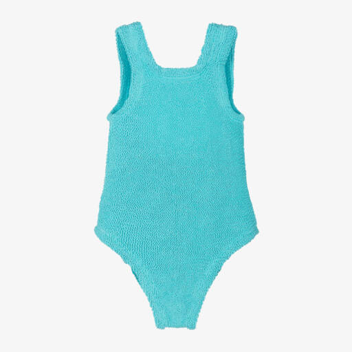 Hunza G-Blue turquoise classic baby swimsuit | Childrensalon