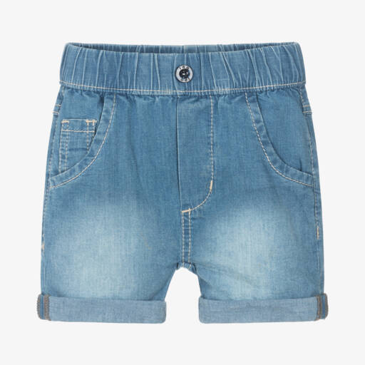 iDO Mini-Baby Boys Blue Denim Shorts with Turn-Ups | Childrensalon