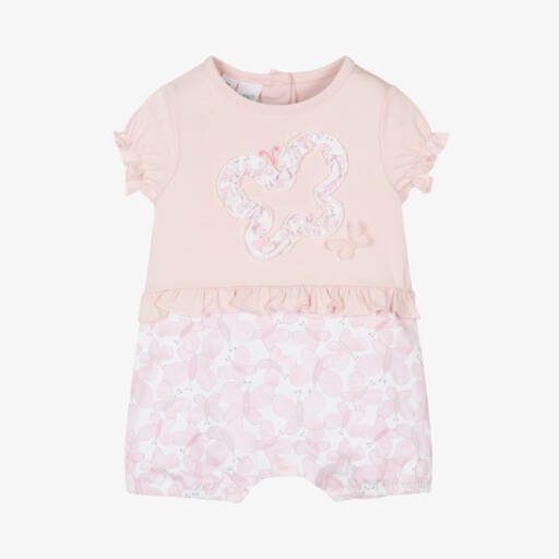 iDO Mini-Baby Girls Pink Cotton Butterfly Shortie | Childrensalon