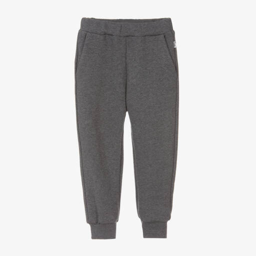 Il Gufo-Boys Dark Grey Cotton Jersey Joggers | Childrensalon