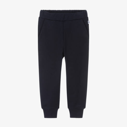 Il Gufo-Boys Navy Blue Cotton Jersey Joggers | Childrensalon