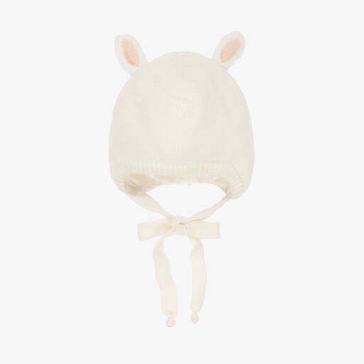 Jamiks-Baby Girls Ivory Wool & Cashmere Hat | Childrensalon