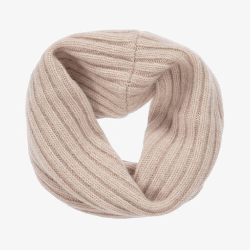 Jamiks-Beige Merino Wool Knitted Snood | Childrensalon