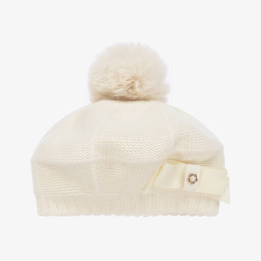 Jamiks-Girls Ivory Wool & Cashmere Beret | Childrensalon