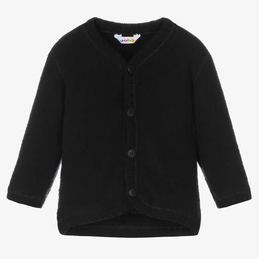 Joha-Black Thermal Wool Cardigan | Childrensalon