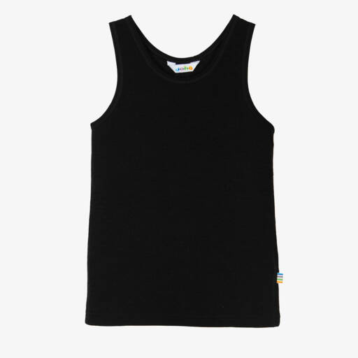 Joha-Black Wool & Organic Cotton Thermal Vest | Childrensalon