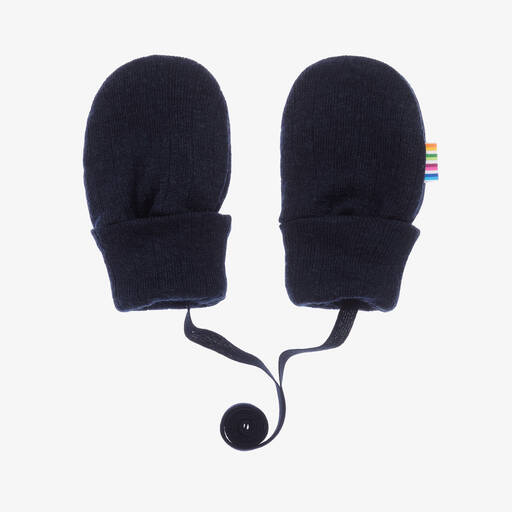 Joha-Blue Merino Wool Baby Mittens | Childrensalon
