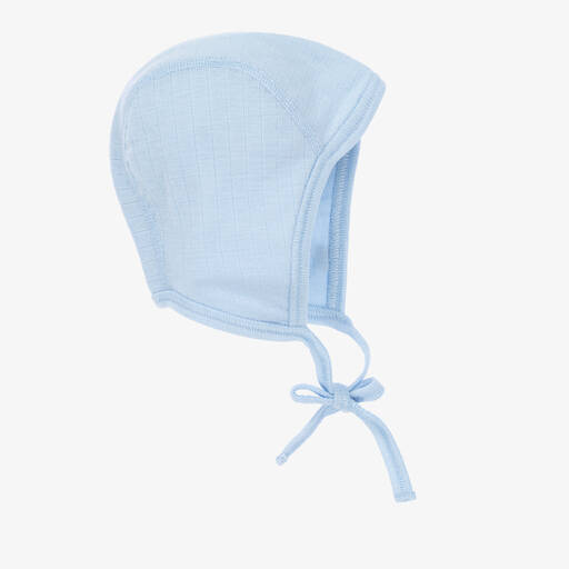 Joha-Blue Merino Wool Bonnet  | Childrensalon