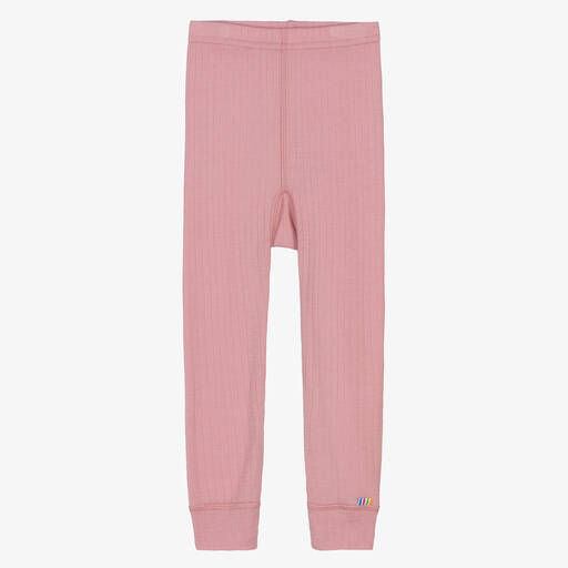 Joha-Girls Pink Merino Wool Leggings | Childrensalon
