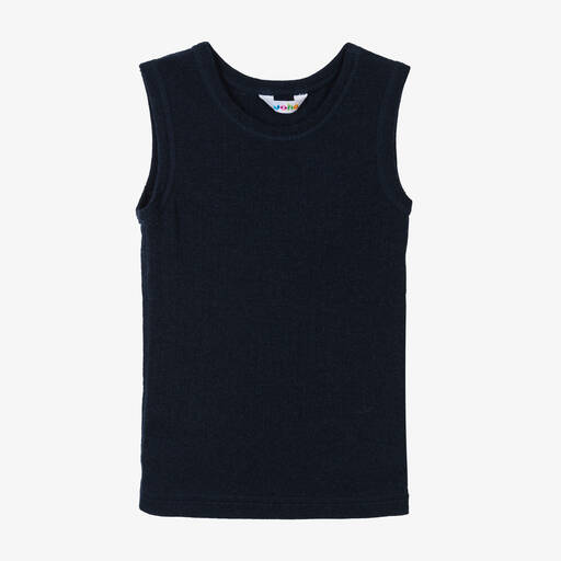 Joha-Navy Blue Merino Wool Vest | Childrensalon