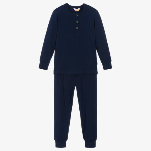 Joha-Navy Blue Organic Bamboo Pyjamas | Childrensalon