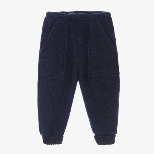Joha-Navy Blue Thermal Wool Joggers | Childrensalon