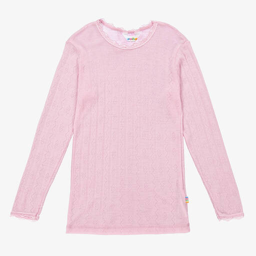 Joha-Pink Wool & Silk Thermal Top | Childrensalon