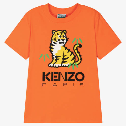 KENZO KIDS-Teen Boys Orange KOTORA Logo T-Shirt | Childrensalon