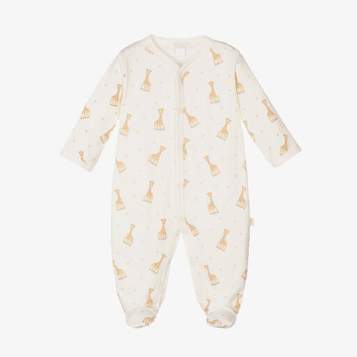 Kissy Kissy-Beige Pima Cotton Babygrow | Childrensalon