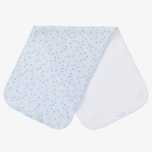 Kissy Kissy-Blue Pima Cotton Star Print Burp Cloth (48cm) | Childrensalon