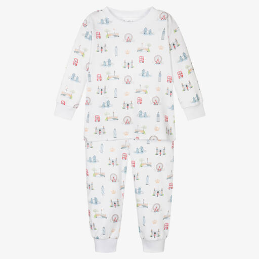 Kissy Kissy-Boys White Cotton London Getaway Pyjamas | Childrensalon