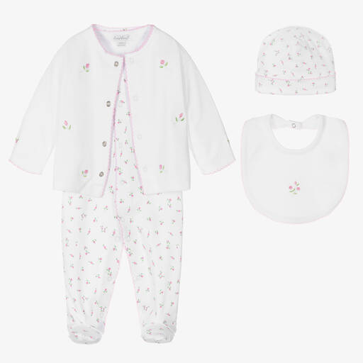 Kissy Kissy-Белый комплект с комбинезоном из четырёх предметов | Childrensalon