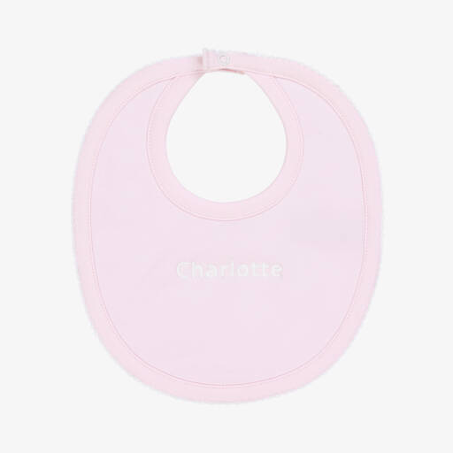 Petit Italia - PINK Baby Girls Diamanté Bib main image 1