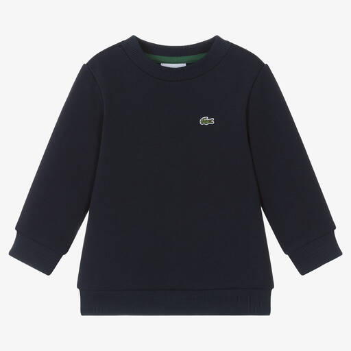 Lacoste-Navy Blue Crocodile Logo Sweatshirt | Childrensalon
