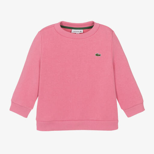 Lacoste-Pink Cotton Sweatshirt | Childrensalon