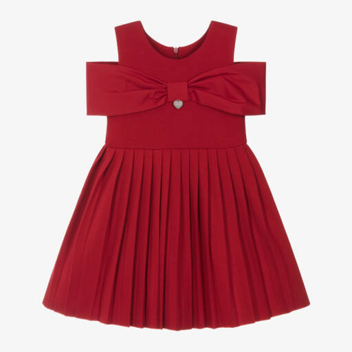 Lapin House Maroon Flower Print Bow Dress