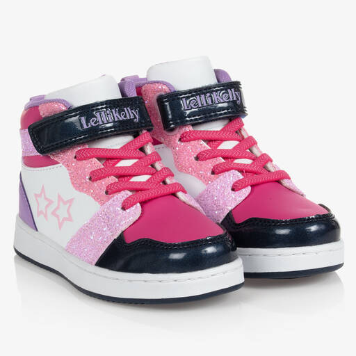 Lelli Kelly-Girls Pink High Top Velcro Trainers | Childrensalon