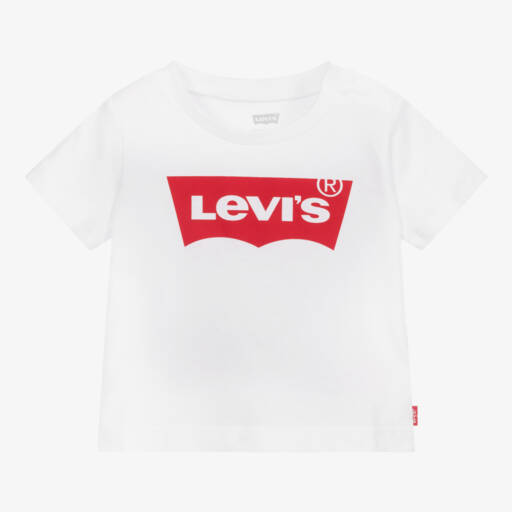 Levi's-Baby Boys White Batwing Logo T-Shirt | Childrensalon