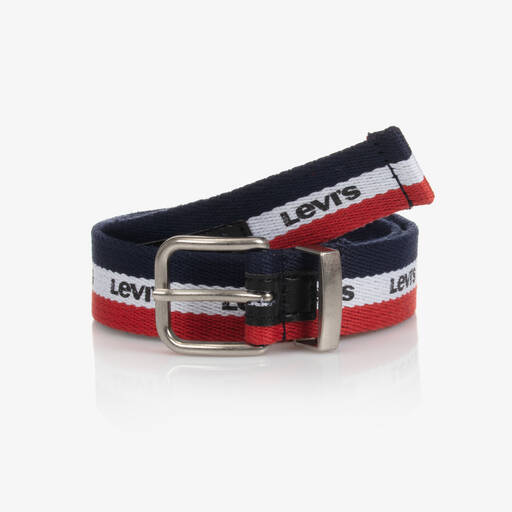 Levi's-Boys Blue & Red Logo Belt | Childrensalon