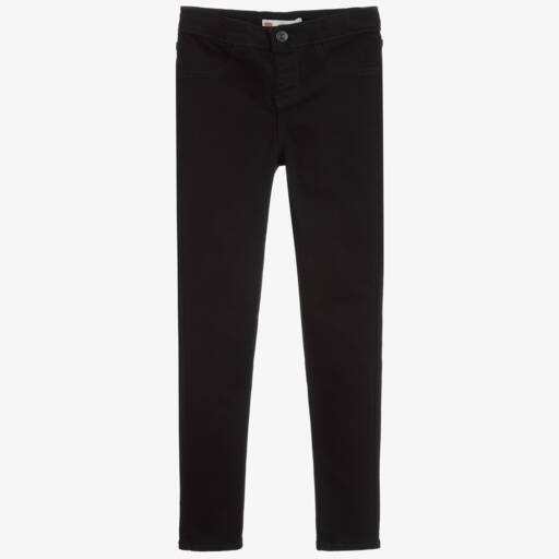 Levi's-Girls Black Super Skinny Fit Pull-On Denim Jeggings | Childrensalon