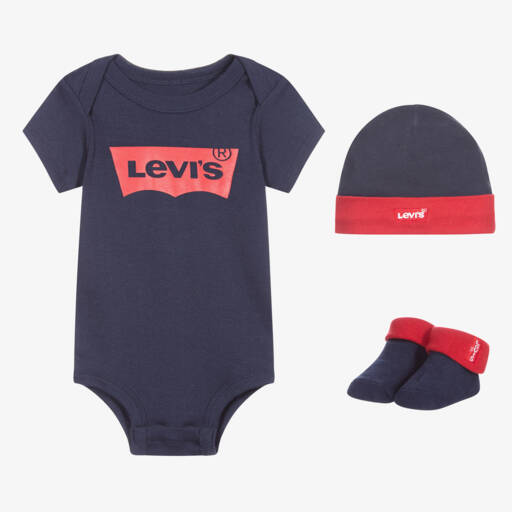 Levi's-Синий подарочный комплект с боди для малышей | Childrensalon
