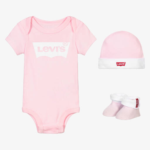 Levi's-Розовый подарочный комплект с боди для малышек | Childrensalon