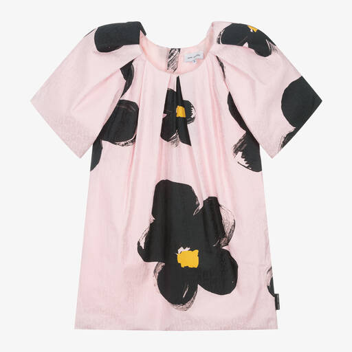 MARC JACOBS-Girls Pink Cotton Daisy Print Dress | Childrensalon