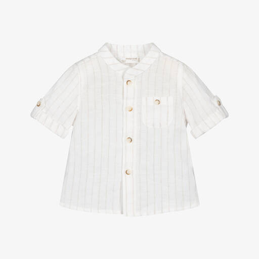 Mayoral Newborn-Baby Boys Striped Cotton & Linen Shirt | Childrensalon