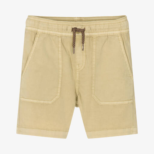 Mayoral-Boys Beige Cotton Drawstring Shorts | Childrensalon