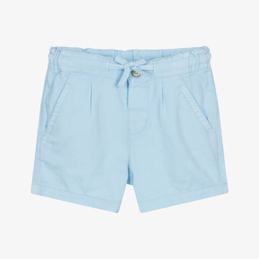 Mayoral-Boys Blue Cotton & Linen Shorts | Childrensalon