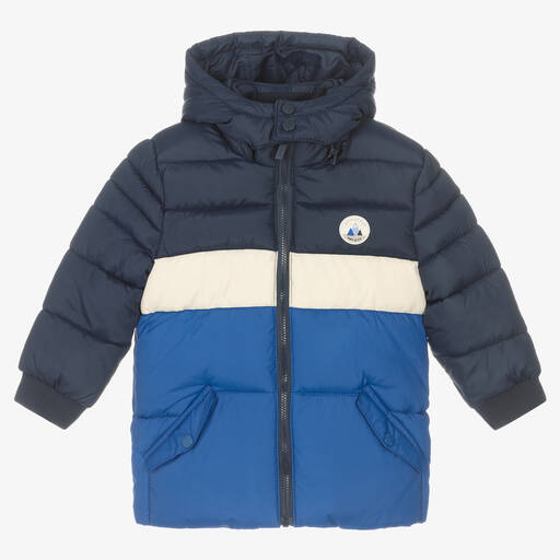 Mayoral-Boys Blue Puffer Coat | Childrensalon