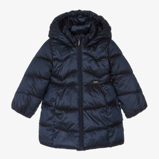 Mayoral-Girls Blue Puffer Coat | Childrensalon