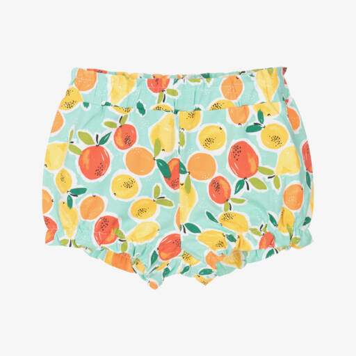 Mayoral-Girls Green Fruit Print Cotton Shorts | Childrensalon