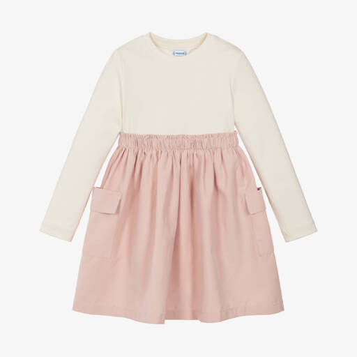 MAYORAL VELOUR DRESS BABY PINK