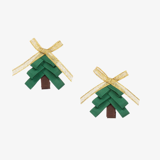 Milledeux-Girls Festive Tree Hair Clips (2 Pack) | Childrensalon