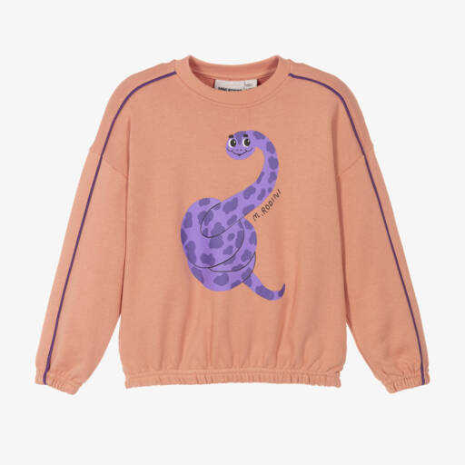 Mini Rodini-Girls Pink Organic Cotton Snake Sweatshirt | Childrensalon