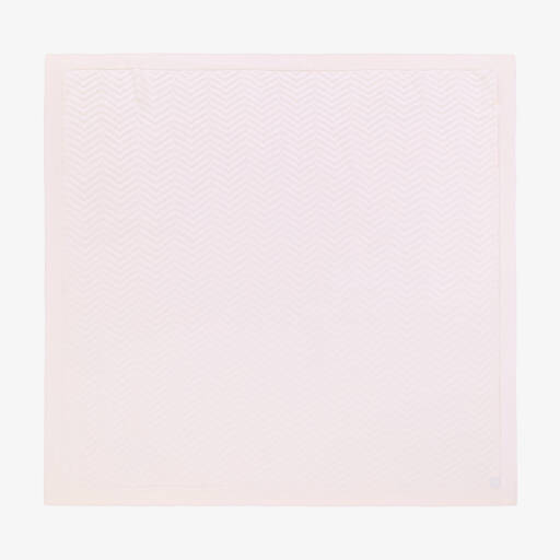 Minutus-Baby Girls Pink Chevron Pattern Knitted Blanket (90cm) | Childrensalon