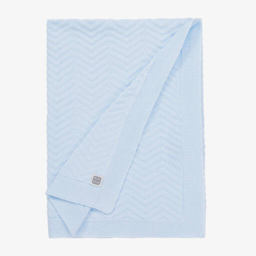 Minutus-بطانية قطن محبوك لون أزرق فاتح للرضع (90 سم) | Childrensalon