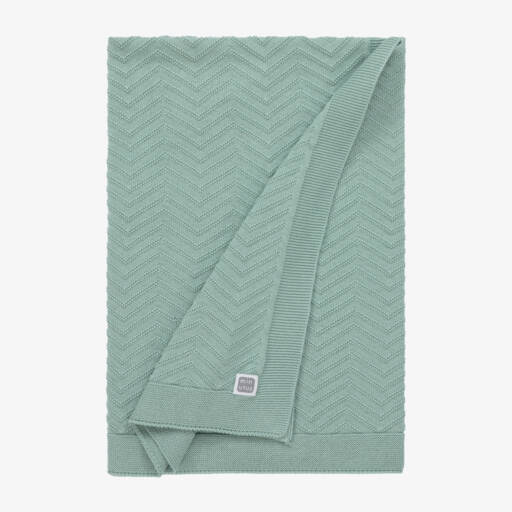 Minutus-بطانية قطن محبوك لون أخضر للرضع (90 سم) | Childrensalon