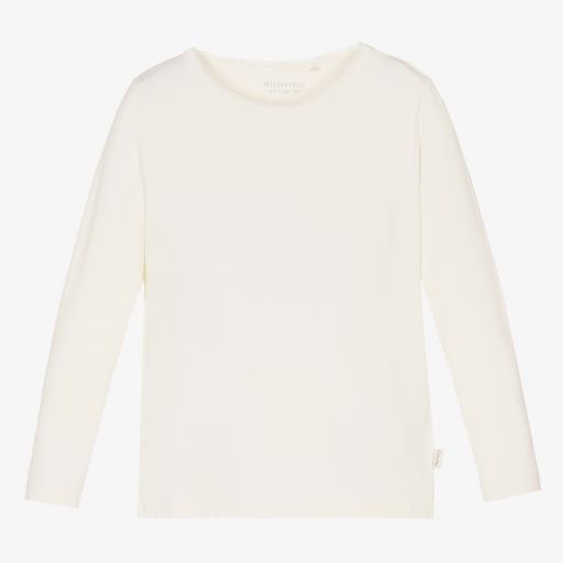 Minymo-Girls Ivory Bamboo Top | Childrensalon