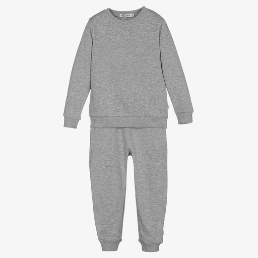 Minymo-Grey Marl Cotton Tracksuit | Childrensalon