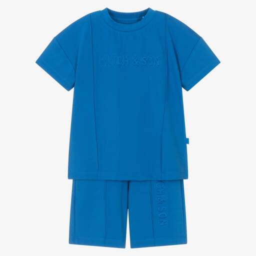 Mitch & Son-Boys Royal Blue Jersey Shorts Set | Childrensalon